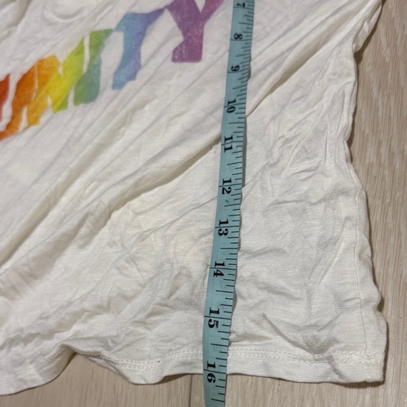 Melrose and Market White 'Unity' Rainbow Long Sleeve Tee - Picture 5 of 6